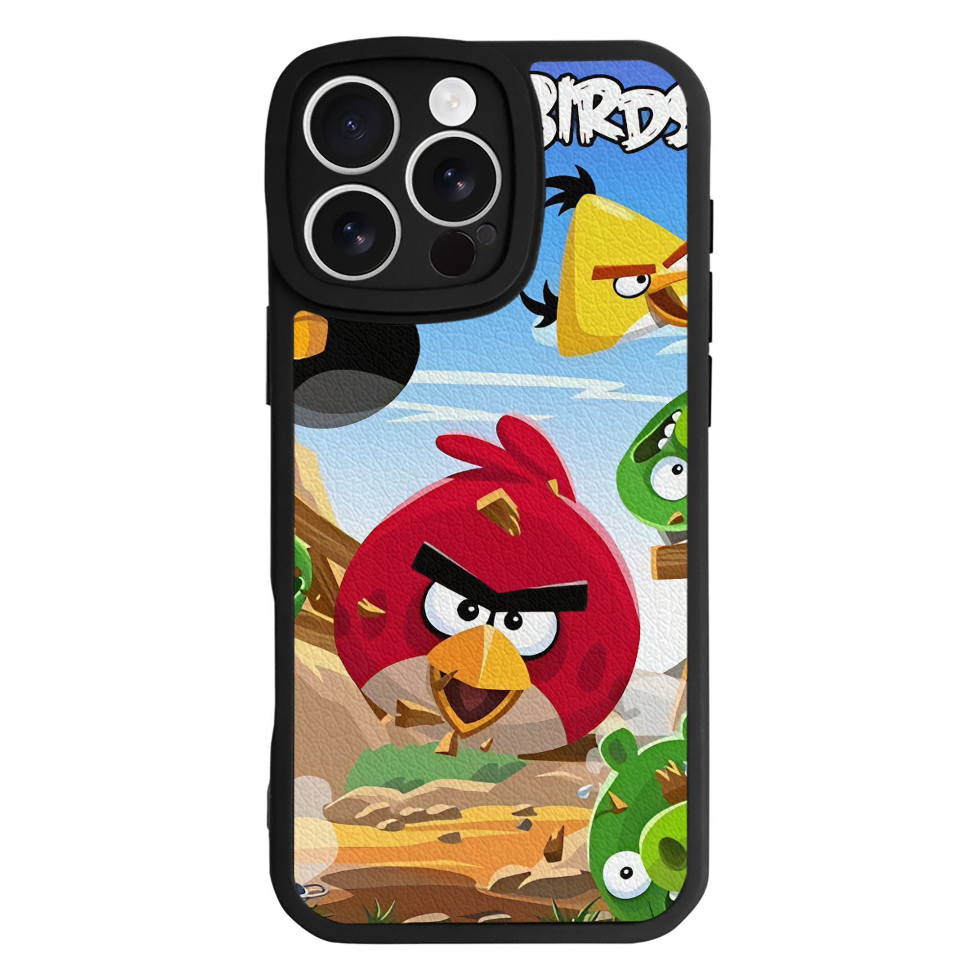 （画像用） Angry Birds アングリーバード 【iPhone 16シリーズ対応】シリコンスマホケース（レザー調） 材質：シリコン